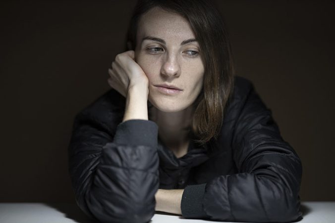 Woman grieving during the holidays
